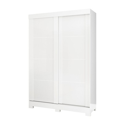 Guarda-Roupa Solteiro Turim 2 Portas 2 Gavetas Branco Brilho - Atualle Móveis