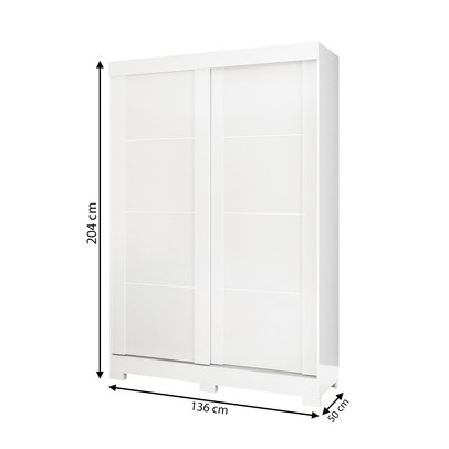 Guarda-Roupa Solteiro Turim 2 Portas 2 Gavetas Branco Brilho - Atualle Móveis