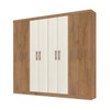 Guarda-Roupa Casal Petropolis 8 Portas 2 Gavetas Canelato Rústico/Natura/Off White - Atualle Móveis