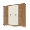 Guarda-Roupa Casal Petropolis 8 Portas 2 Gavetas Canelato Rústico/Natura/Off White - Atualle Móveis