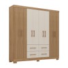 Guarda-Roupa Casal Itapema 8 Portas 4 Gavetas Canelato/Natura - Atualle Móveis