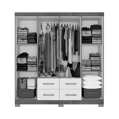 Guarda-Roupa Casal Itapema 8 Portas 4 Gavetas Canelato/Natura - Atualle Móveis