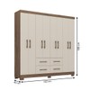 Guarda-Roupa Casal Itapema 8 Portas 4 Gavetas Mocaccino Rústico/Natura/Off White - Atualle Móveis