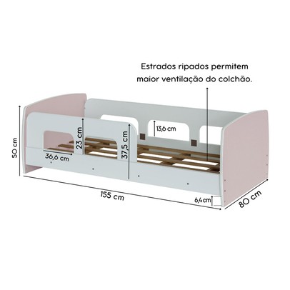 Cama Infantil Montessoriana Ninho Rosa - Movelbras