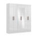 Guarda-Roupa Paris 6 Portas 2 Gavetas com Espelho Branco - Maxel