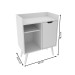 Aparador 1 Porta 1 Prateleira Ap2310 Branco - Tecno Mobili