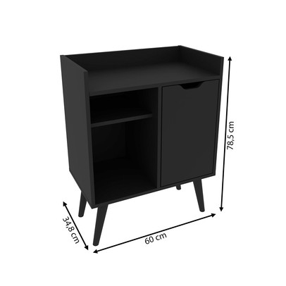 Aparador 1 Porta 1 Prateleira Ap2310 Preto - Tecno Mobili