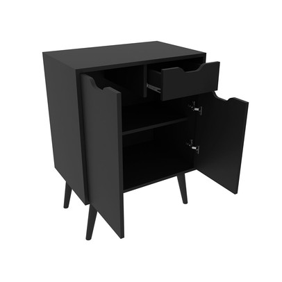 Armário de Banheiro 2 Portas 1 Gaveta Bn3637 Preto - Tecno Mobili