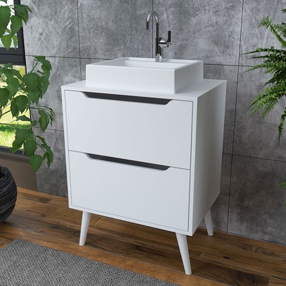 Armário de Banheiro 2 Gavetas Bn3639 Branco - Tecno Mobili