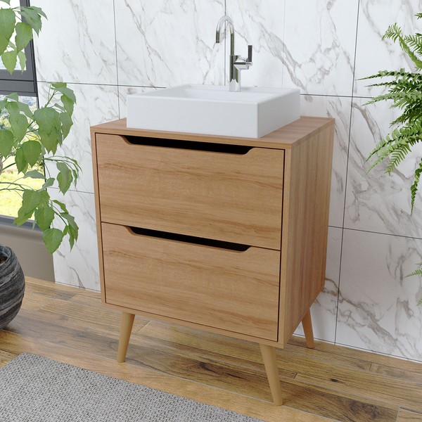 Armário de Banheiro 2 Gavetas Bn3639 Amêndoa - Tecno Mobili