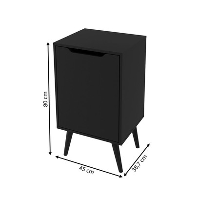 Armário de Banheiro 1 Porta Bn3641 Preto - Tecno Mobili