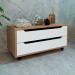 Armário de Banheiro  2 Gavetas com Rodízio Bn3643 Amêndoa/Branco - Tecno Mobili