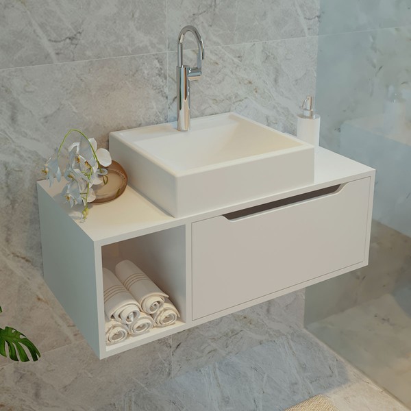 Armário de Banheiro 1 Porta Bn3644 Branco - Tecno Mobili