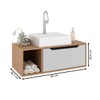 Armário de Banheiro 1 Porta Bn3644  Amêndoa/Branco - Tecno Mobili