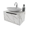 Armário de Banheiro 1 Porta Bn3646 Mármore Branco - Tecno Mobili