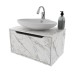 Armário de Banheiro 1 Porta Bn3646 Mármore Branco - Tecno Mobili