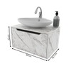 Armário de Banheiro 1 Porta Bn3646 Mármore Branco - Tecno Mobili
