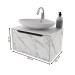 Armário de Banheiro 1 Porta Bn3646 Mármore Branco - Tecno Mobili