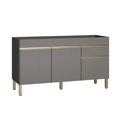 Balcão de Cozinha para Pia 150 Cm Line 3 Portas 1 Gaveta Gris - Kits Paraná