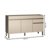 Balcão de Cozinha para Pia 150 Cm Line 3 Portas 1 Gaveta Vanilla - Kits Paraná