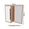 Armário de Banheiro 1 Porta com Espelho Bn3648 Amêndoa/Branco - Tecno Mobili