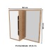 Armário de Banheiro 1 Porta com Espelho Bn3648 Amêndoa/Branco - Tecno Mobili
