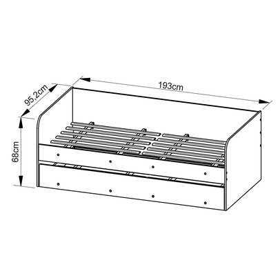 Cama Solteiro Bicama Cm8032 Branca - Tecno Mobili