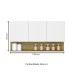 Armário Aéreo Cozinha 120 Cm Line 3 Portas Freijó/Supremo - Kits Paraná