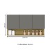 Armário Aéreo Cozinha 120 Cm Line 3 Portas Freijó/Gris - Kits Paraná