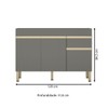 Balcão de Cozinha para Pia 120 Cm Line 3 Portas 1 Gaveta Gris - Kits Paraná