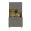 Armário de Cozinha Apolo 6 Portas 1 Gaveta Freijó/Gris - Kits Paraná