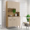 Armário de Cozinha Apolo 6 Portas 1 Gaveta Freijó/Vanilla - Kits Paraná