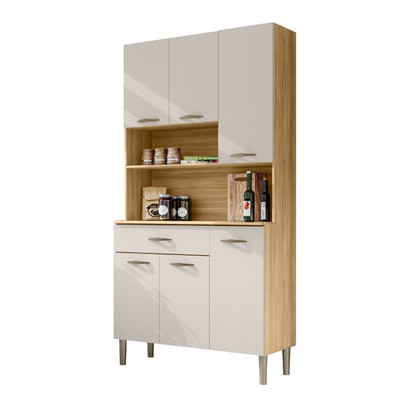 Armário de Cozinha Apolo 6 Portas 1 Gaveta Freijó/Soft - Kits Paraná