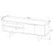 Rack para TV Até 55 Polegadas 2 Portas R1482 Amêndoa/Mármore Lunar - Tecno Mobili
