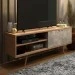 Rack para TV Até 55 Polegadas 2 Portas R1482 Amêndoa/Concreto - Tecno Mobili