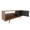 Rack para TV Até 42 Polegadas 1 Portas R1486 Amêndoa/Mármore Lunar - Tecno Mobili