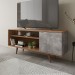 Rack para TV Até 42 Polegadas 1 Portas R1486 Amêndoa/Concreto - Tecno Mobili