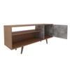 Rack para TV Até 42 Polegadas 1 Portas R1486 Amêndoa/Concreto - Tecno Mobili