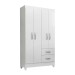 Guarda-Roupa Solteiro Brasília 4 Portas 2 Gavetas Branco Brilho - Atualle Móveis