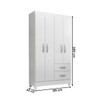 Guarda-Roupa Solteiro Brasília 4 Portas 2 Gavetas Branco Brilho - Atualle Móveis