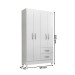 Guarda-Roupa Solteiro Brasília 4 Portas 2 Gavetas Branco Brilho - Atualle Móveis