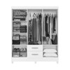 Guarda-Roupa Solteiro Fortaleza 6 Portas 2 Gavetas com Espelho Branco Brilho - Atualle Móveis