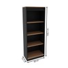 Estante para Livros 3 Prateleiras Me4150 Amêndoa/Preto - Tecno Mobili