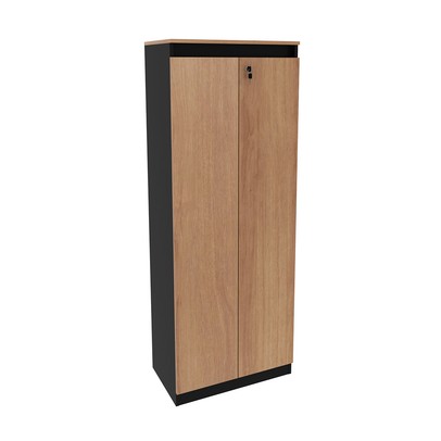 Armário para Escritório Alto 2 Portas com Chave Me4151 Amêndoa/Preto - Tecno Mobili