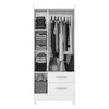 Guarda-Roupa Solteiro Fortaleza 3 Portas 2 Gavetas com Espelho Branco Brilho - Atualle Móveis