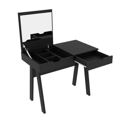 Penteadeira com Espelho 1 Gaveta Pe2019 Preta - Tecno Mobili