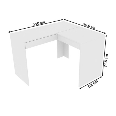 Penteadeira com Espelho 1 Gaveta Pe2020 Branca - Tecno Mobili