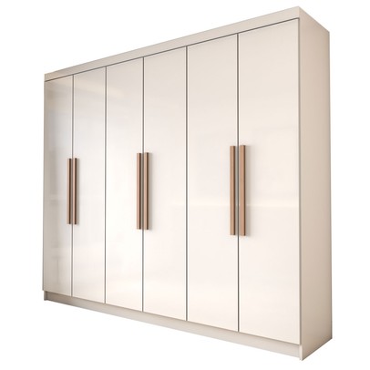 Guarda-Roupa Casal Odisseia 6 Portas 2 Gavetas Branco - Panorama Móveis