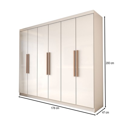 Guarda-Roupa Casal Odisseia 6 Portas 2 Gavetas Branco - Panorama Móveis