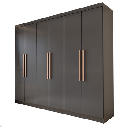 Guarda-Roupa Casal Odisseia 6 Portas 2 Gavetas Preto - Panorama Móveis